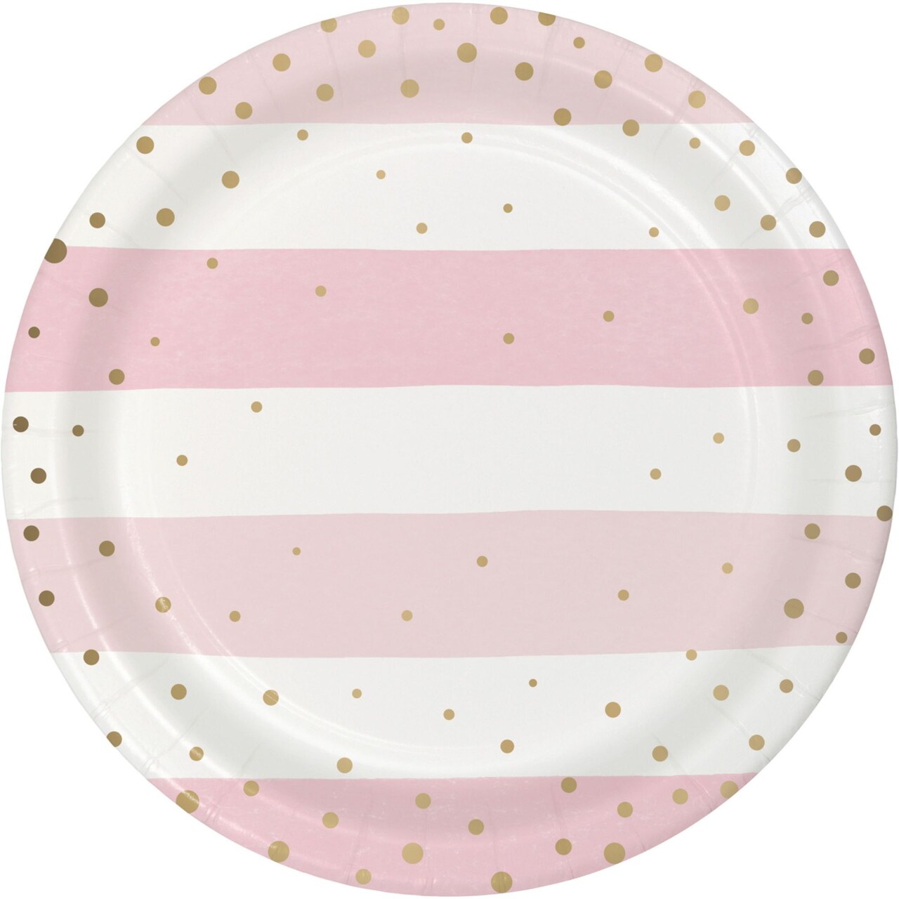 Party Central Disposable Striped Paper Party Dessert Plates - 7" - Club Pack of 96